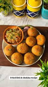 Litti Pockets with Baigan Bharta f litti